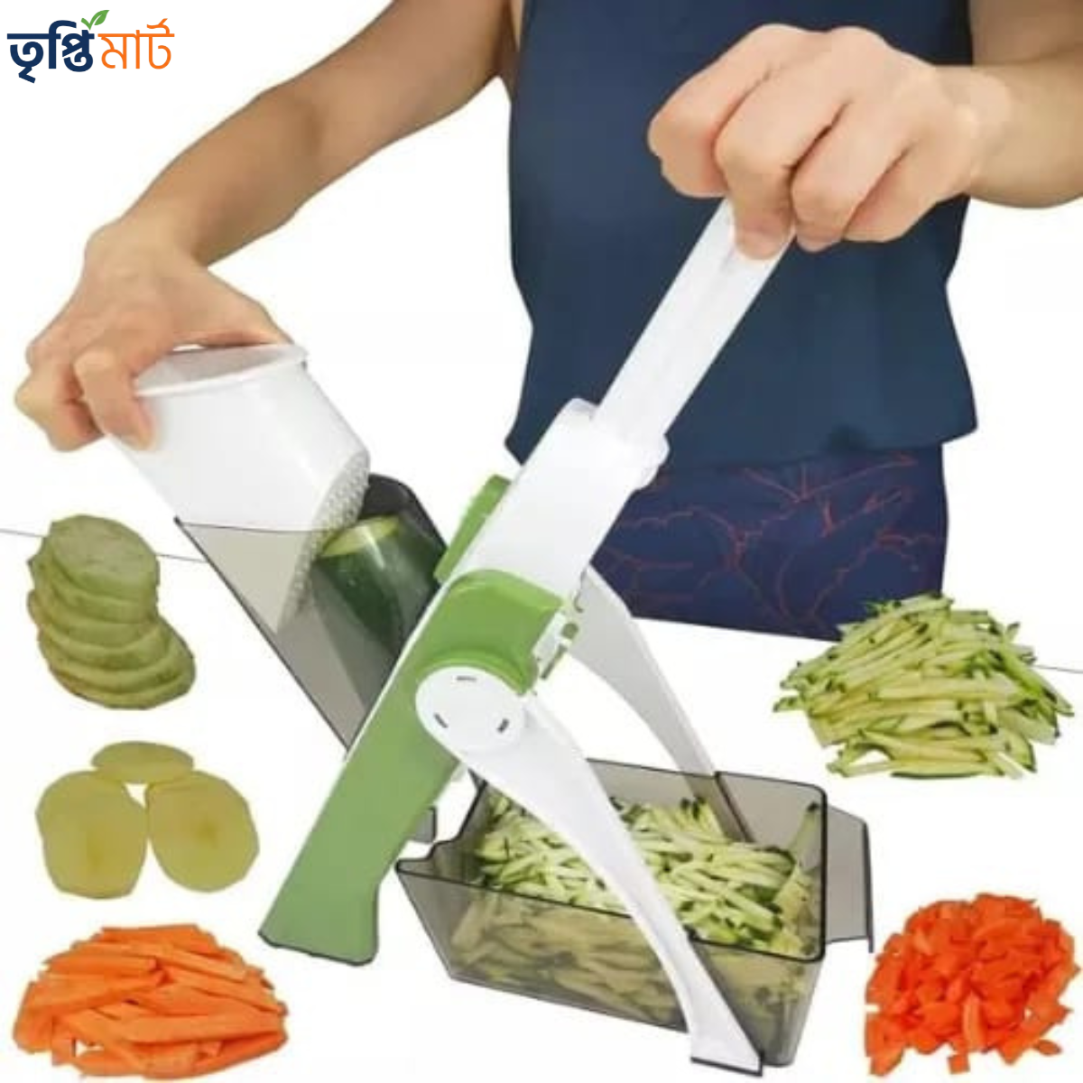 Multi-function 5 in 1 Vegetable Cutter Silk Cutter Rub Silk Mill Garlic Vegetable Cutter