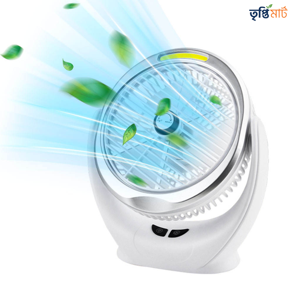 USB Rechargeable Desktop Fan Dormitory Light Silent Circulation Small Electric Standing Fan